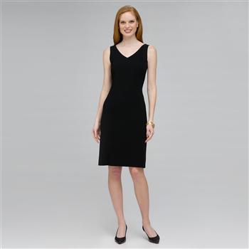 Platinum V Neck Suit Dress, Black, large image number 0