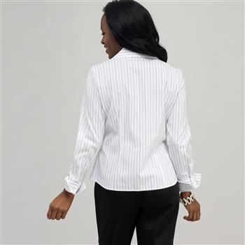Platinum Blue Stripes Easy Care Fitted Shirt , White, large image number 1