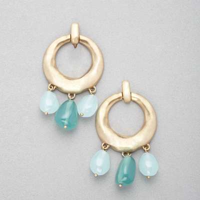 Turquoise !@#$% and Gold Hoop Earring